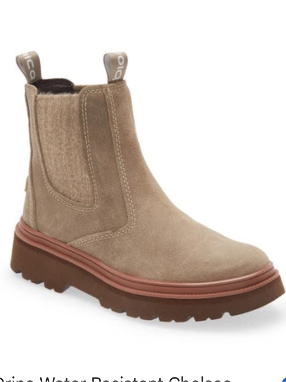 Bionica Drina Water Resistant Cashmere.Chelsea Suede Boots Size 11